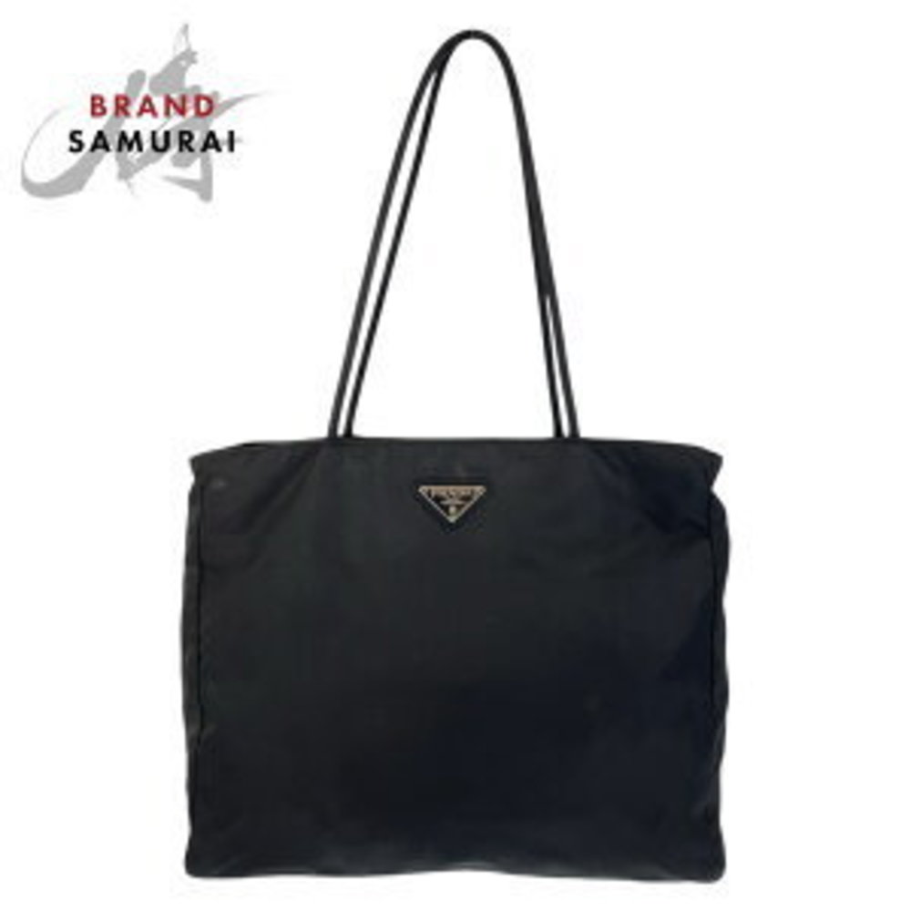 Prada Shoulder Triangular Black Nylon Tessuto Bag - image 1